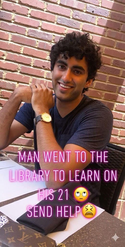 Snapchat from a friend on Sohum's 21st birthday